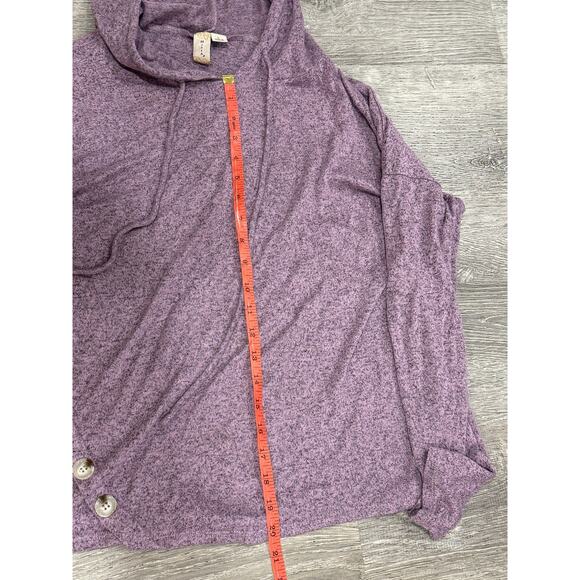 Misia Women's Purple Large Hooded Knit Sweater Stretchy - Picture 3 of 5